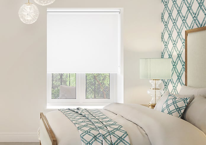 Verona (Blackout), Pure White - Motorised Roller Blind - Image 3